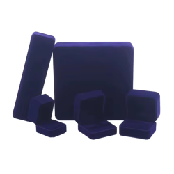 Sametová krabička na přívěšek malá modrá