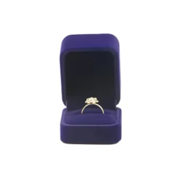 Sametová krabička na prstynek modrá