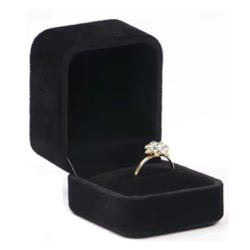 Sametová krabička na prstynek černá