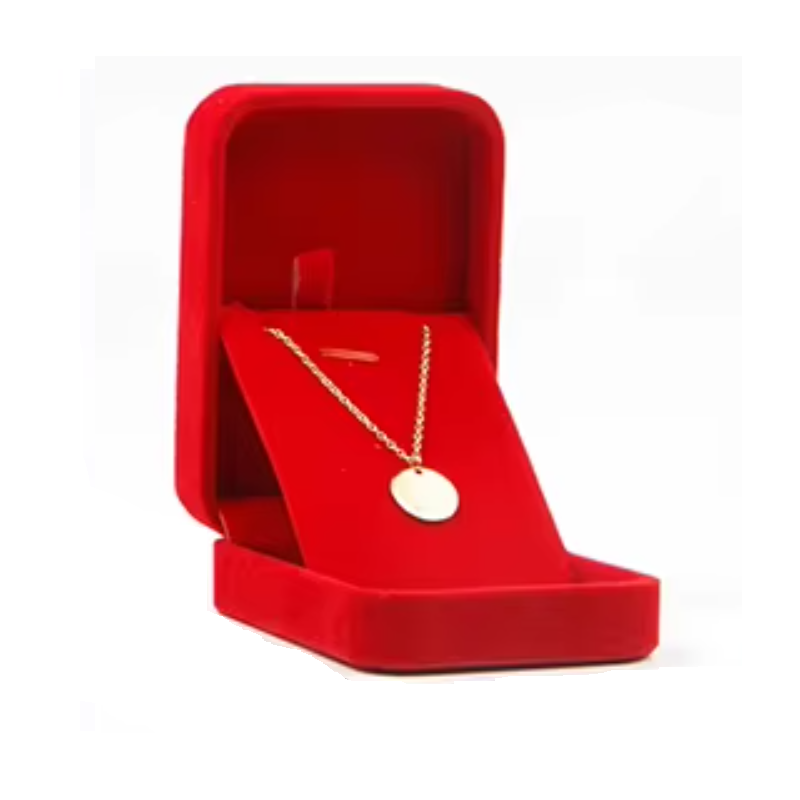 Sametová krabička na přívěšek červená